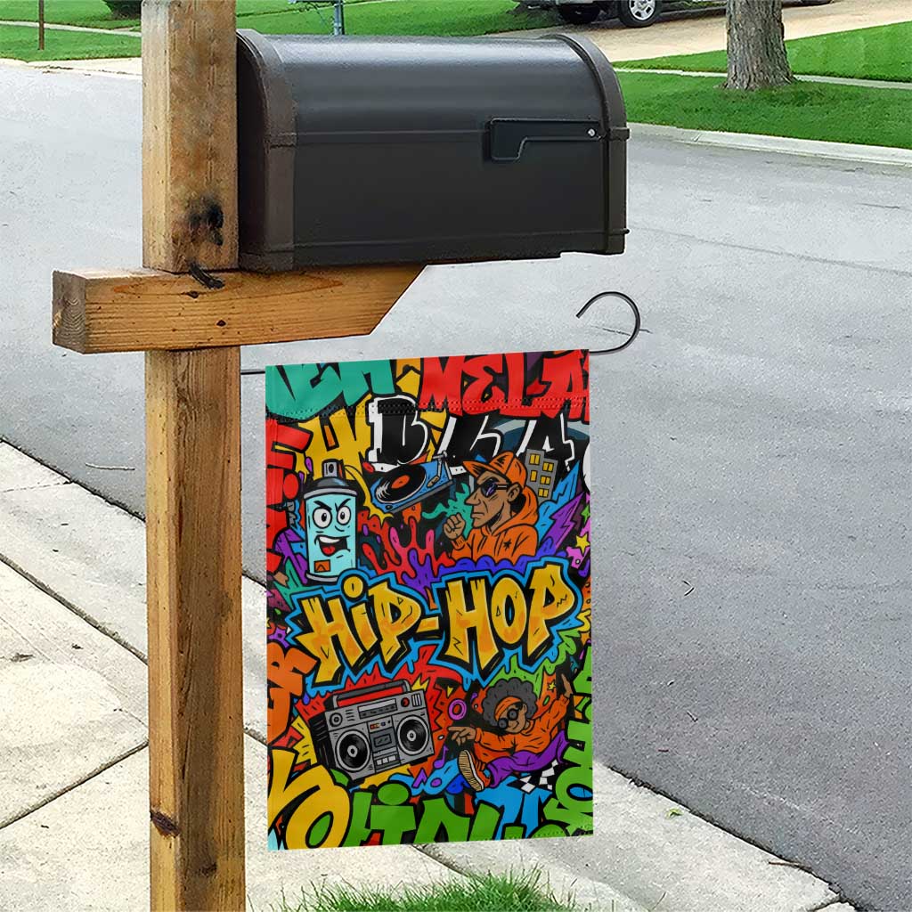 Hip Hop Graffiti Style Garden Flag Black Melanin Text and Urban Street Art Design - Wonder Print Shop