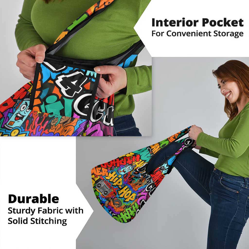 Hip Hop Graffiti Style Grocery Bag Black Melanin Text and Urban Street Art Design - Wonder Print Shop