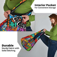 Hip Hop Graffiti Style Grocery Bag Black Melanin Text and Urban Street Art Design - Wonder Print Shop