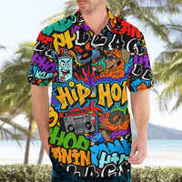 Hip Hop Graffiti Style Hawaiian Shirt Black Melanin Text and Urban Street Art Design - Wonder Print Shop