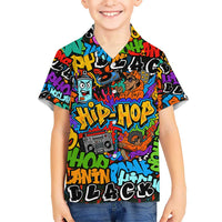 Hip Hop Graffiti Style Hawaiian Shirt Black Melanin Text and Urban Street Art Design - Wonder Print Shop