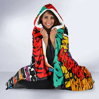 Hip Hop Graffiti Style Hooded Blanket Black Melanin Text and Urban Street Art Design - Wonder Print Shop