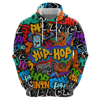 Hip Hop Graffiti Style Hoodie Black Melanin Text and Urban Street Art Design - Wonder Print Shop