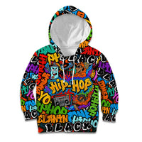 Hip Hop Graffiti Style Kid Hoodie Black Melanin Text and Urban Street Art Design - Wonder Print Shop