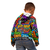 Hip Hop Graffiti Style Kid Hoodie Black Melanin Text and Urban Street Art Design - Wonder Print Shop