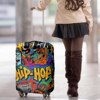 Hip Hop Graffiti Style Luggage Cover Black Melanin Text and Urban Street Art Design - Wonder Print Shop