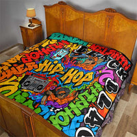 Hip Hop Graffiti Style Quilt Black Melanin Text and Urban Street Art Design - Wonder Print Shop