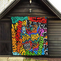 Hip Hop Graffiti Style Quilt Black Melanin Text and Urban Street Art Design - Wonder Print Shop