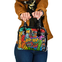 Hip Hop Graffiti Style Shoulder Handbag Black Melanin Text and Urban Street Art Design - Wonder Print Shop