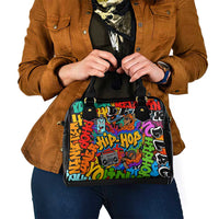 Hip Hop Graffiti Style Shoulder Handbag Black Melanin Text and Urban Street Art Design - Wonder Print Shop