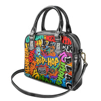 Hip Hop Graffiti Style Shoulder Handbag Black Melanin Text and Urban Street Art Design - Wonder Print Shop