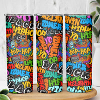 Hip Hop Graffiti Style Skinny Tumbler Black Melanin Text and Urban Street Art Design - Wonder Print Shop