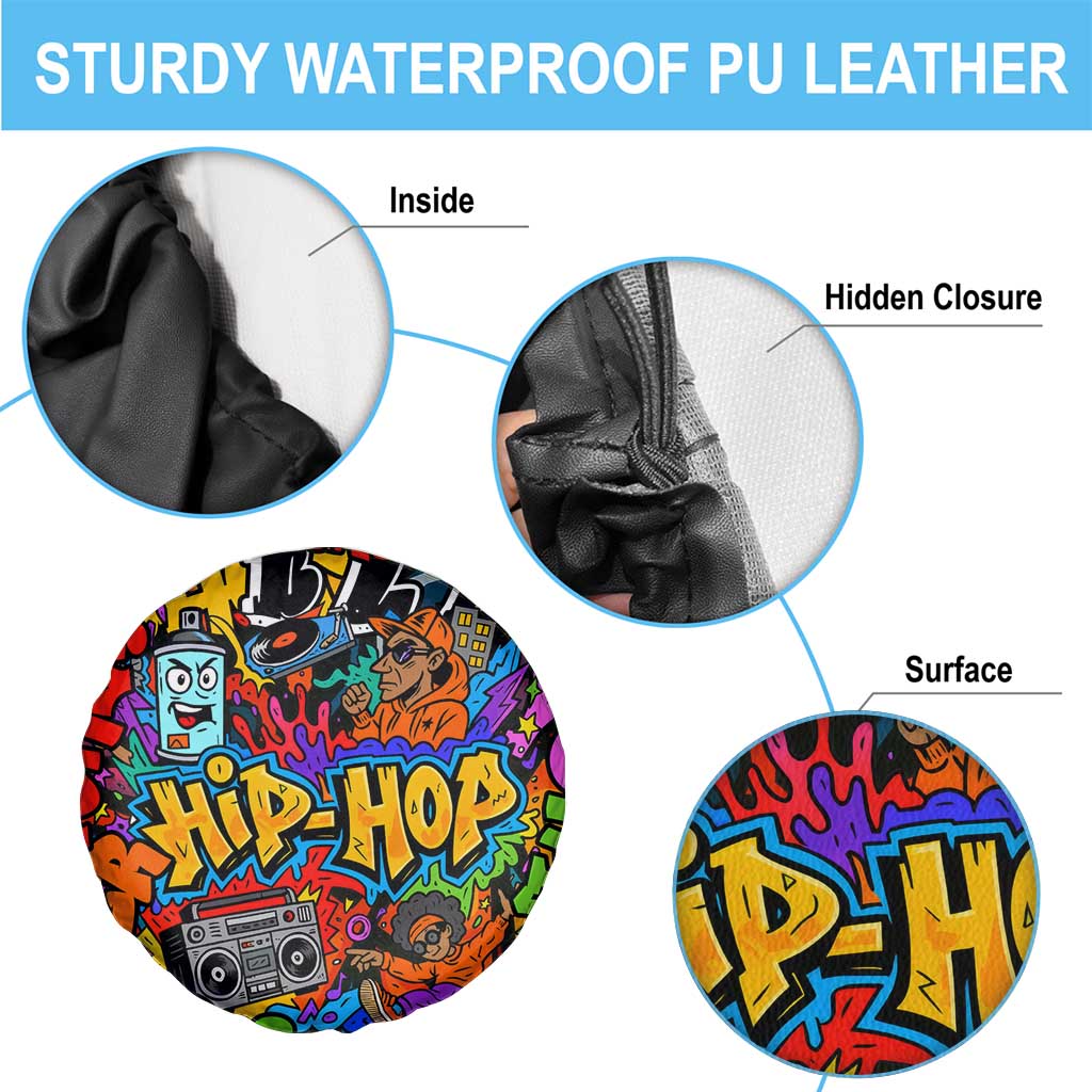 Hip Hop Graffiti Style Spare Tire Cover Black Melanin Text and Urban Street Art Design - Wonder Print Shop