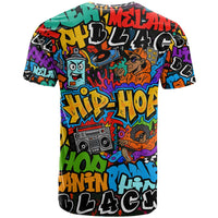 Hip Hop Graffiti Style T Shirt Black Melanin Text and Urban Street Art Design - Wonder Print Shop