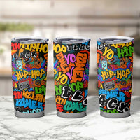 Hip Hop Graffiti Style Tumbler Cup Black Melanin Text and Urban Street Art Design - Wonder Print Shop