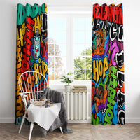 Hip Hop Graffiti Style Window Curtain Black Melanin Text and Urban Street Art Design - Wonder Print Shop