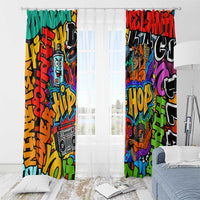 Hip Hop Graffiti Style Window Curtain Black Melanin Text and Urban Street Art Design - Wonder Print Shop