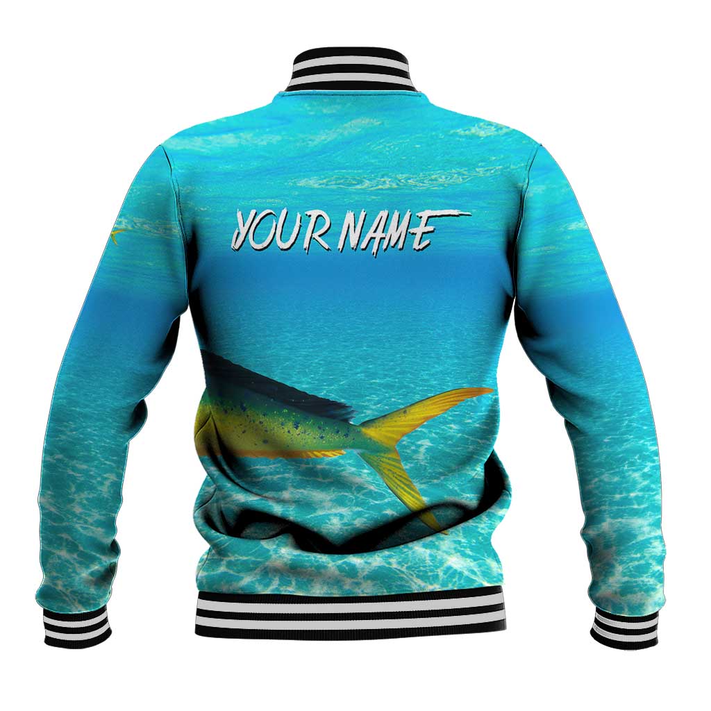 Mahi Mahi  Fishing Customize Name Baseball Jacket Underwater Blue Background in Tropical Ocean Scene - Wonder Print Shop