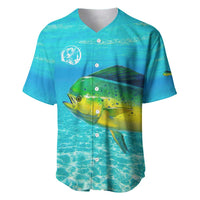 Mahi Mahi  Fishing Customize Name Baseball Jersey Underwater Blue Background in Tropical Ocean Scene - Wonder Print Shop