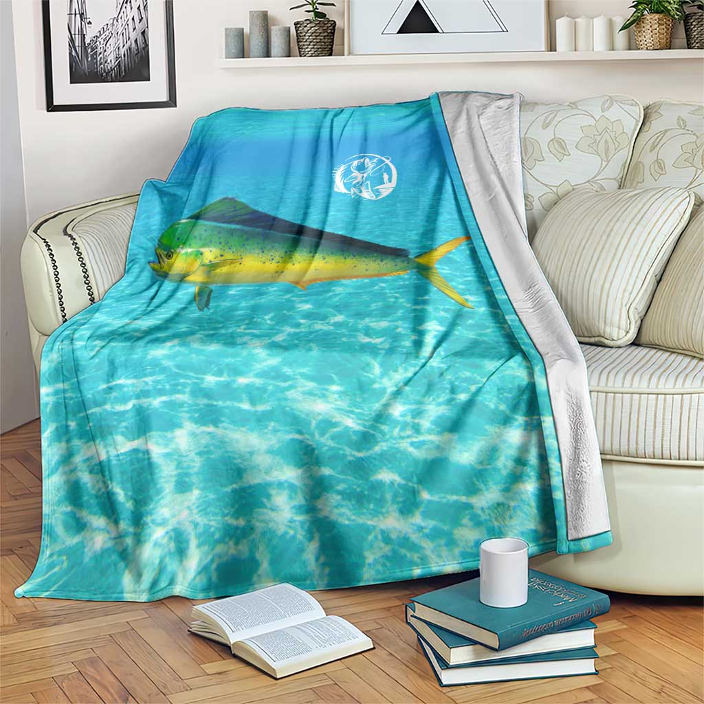 Mahi Mahi  Fishing Customize Name Blanket Underwater Blue Background in Tropical Ocean Scene - Wonder Print Shop