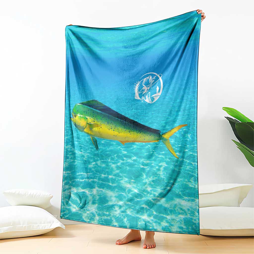 Mahi Mahi  Fishing Customize Name Blanket Underwater Blue Background in Tropical Ocean Scene - Wonder Print Shop