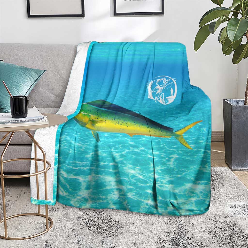 Mahi Mahi  Fishing Customize Name Blanket Underwater Blue Background in Tropical Ocean Scene - Wonder Print Shop