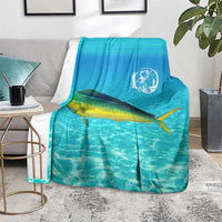 Mahi Mahi  Fishing Customize Name Blanket Underwater Blue Background in Tropical Ocean Scene - Wonder Print Shop