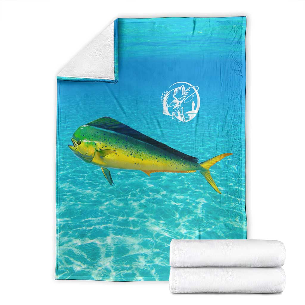 Mahi Mahi  Fishing Customize Name Blanket Underwater Blue Background in Tropical Ocean Scene - Wonder Print Shop
