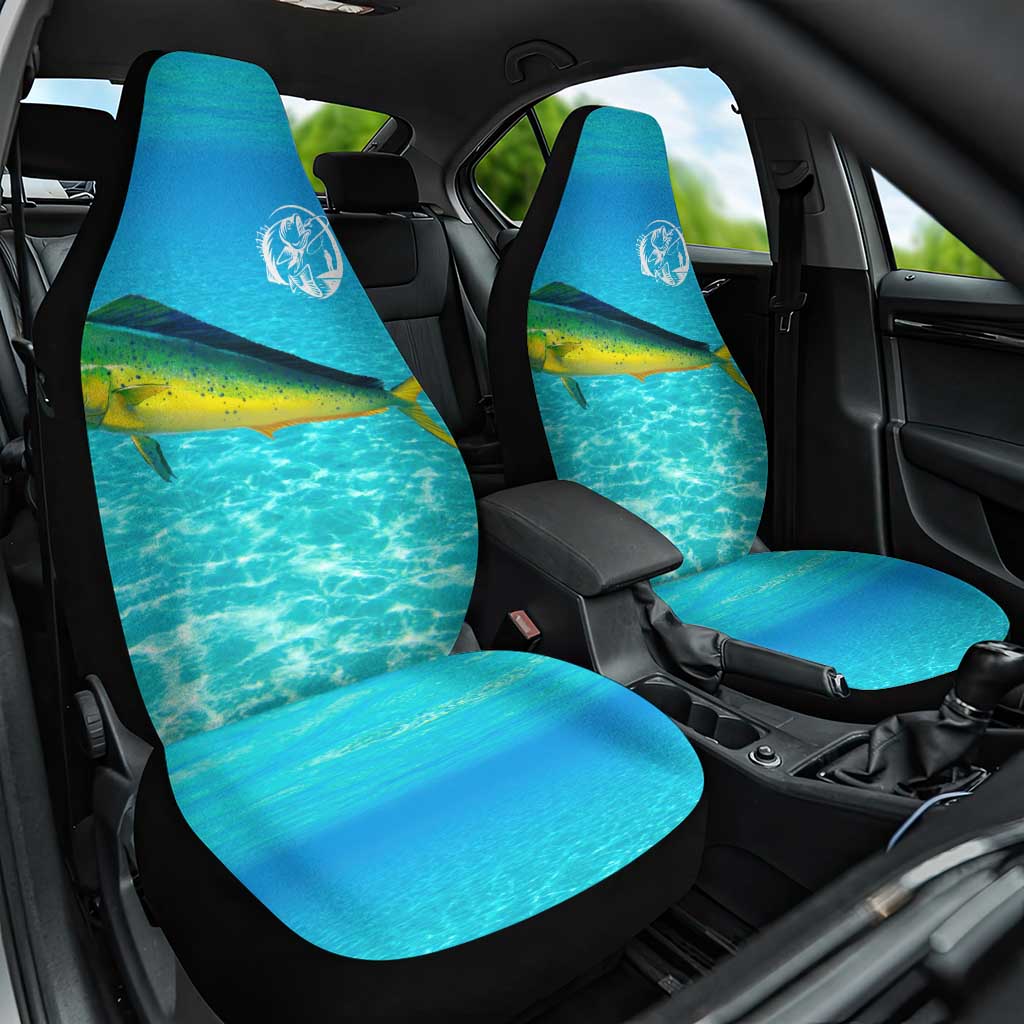 Mahi Mahi  Fishing Customize Name Car Seat Cover Underwater Blue Background in Tropical Ocean Scene - Wonder Print Shop