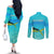 Mahi Mahi  Fishing Customize Name Couples Matching Off The Shoulder Long Sleeve Dress and Long Sleeve Button Shirt Underwater Blue Background in Tropical Ocean Scene - Wonder Print Shop