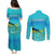 Mahi Mahi  Fishing Customize Name Couples Matching Puletasi and Long Sleeve Button Shirt Underwater Blue Background in Tropical Ocean Scene - Wonder Print Shop