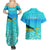 Mahi Mahi  Fishing Customize Name Couples Matching Summer Maxi Dress and Hawaiian Shirt Underwater Blue Background in Tropical Ocean Scene - Wonder Print Shop