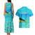 Mahi Mahi  Fishing Customize Name Couples Matching Tank Maxi Dress and Hawaiian Shirt Underwater Blue Background in Tropical Ocean Scene - Wonder Print Shop