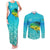 Mahi Mahi  Fishing Customize Name Couples Matching Tank Maxi Dress and Long Sleeve Button Shirt Underwater Blue Background in Tropical Ocean Scene - Wonder Print Shop