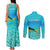Mahi Mahi  Fishing Customize Name Couples Matching Tank Maxi Dress and Long Sleeve Button Shirt Underwater Blue Background in Tropical Ocean Scene - Wonder Print Shop