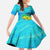 Mahi Mahi  Fishing Customize Name Family Matching Off The Shoulder Long Sleeve Dress and Hawaiian Shirt Underwater Blue Background in Tropical Ocean Scene - Wonder Print Shop