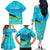 Mahi Mahi  Fishing Customize Name Family Matching Off The Shoulder Long Sleeve Dress and Hawaiian Shirt Underwater Blue Background in Tropical Ocean Scene - Wonder Print Shop