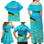 Mahi Mahi  Fishing Customize Name Family Matching Off Shoulder Maxi Dress and Hawaiian Shirt Underwater Blue Background in Tropical Ocean Scene - Wonder Print Shop