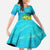 Mahi Mahi  Fishing Customize Name Family Matching Short Sleeve Bodycon Dress and Hawaiian Shirt Underwater Blue Background in Tropical Ocean Scene - Wonder Print Shop