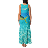Mahi Mahi  Fishing Customize Name Family Matching Tank Maxi Dress and Hawaiian Shirt Underwater Blue Background in Tropical Ocean Scene - Wonder Print Shop