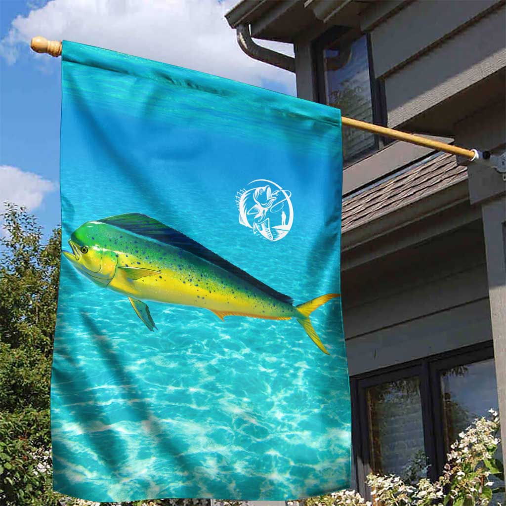 Mahi Mahi  Fishing Customize Name Garden Flag Underwater Blue Background in Tropical Ocean Scene - Wonder Print Shop