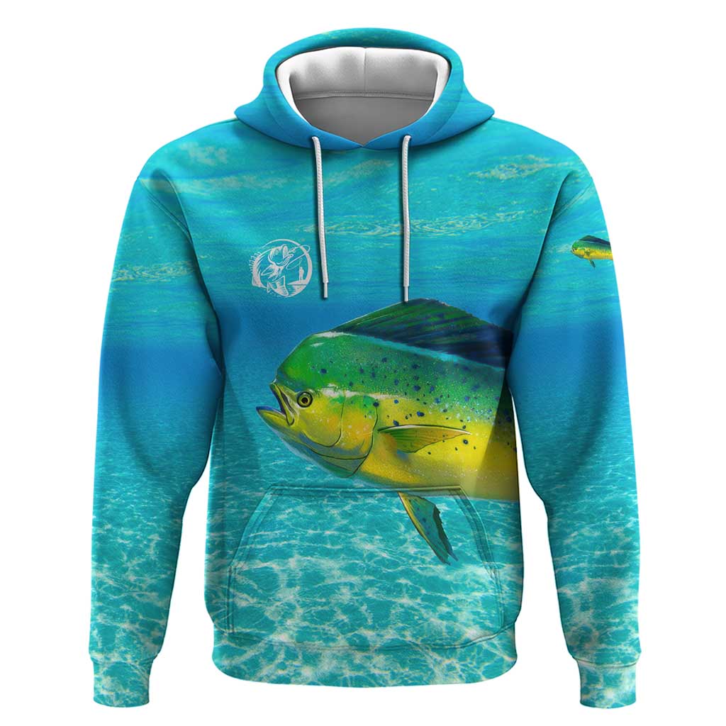 Mahi Mahi  Fishing Customize Name Hoodie Underwater Blue Background in Tropical Ocean Scene - Wonder Print Shop