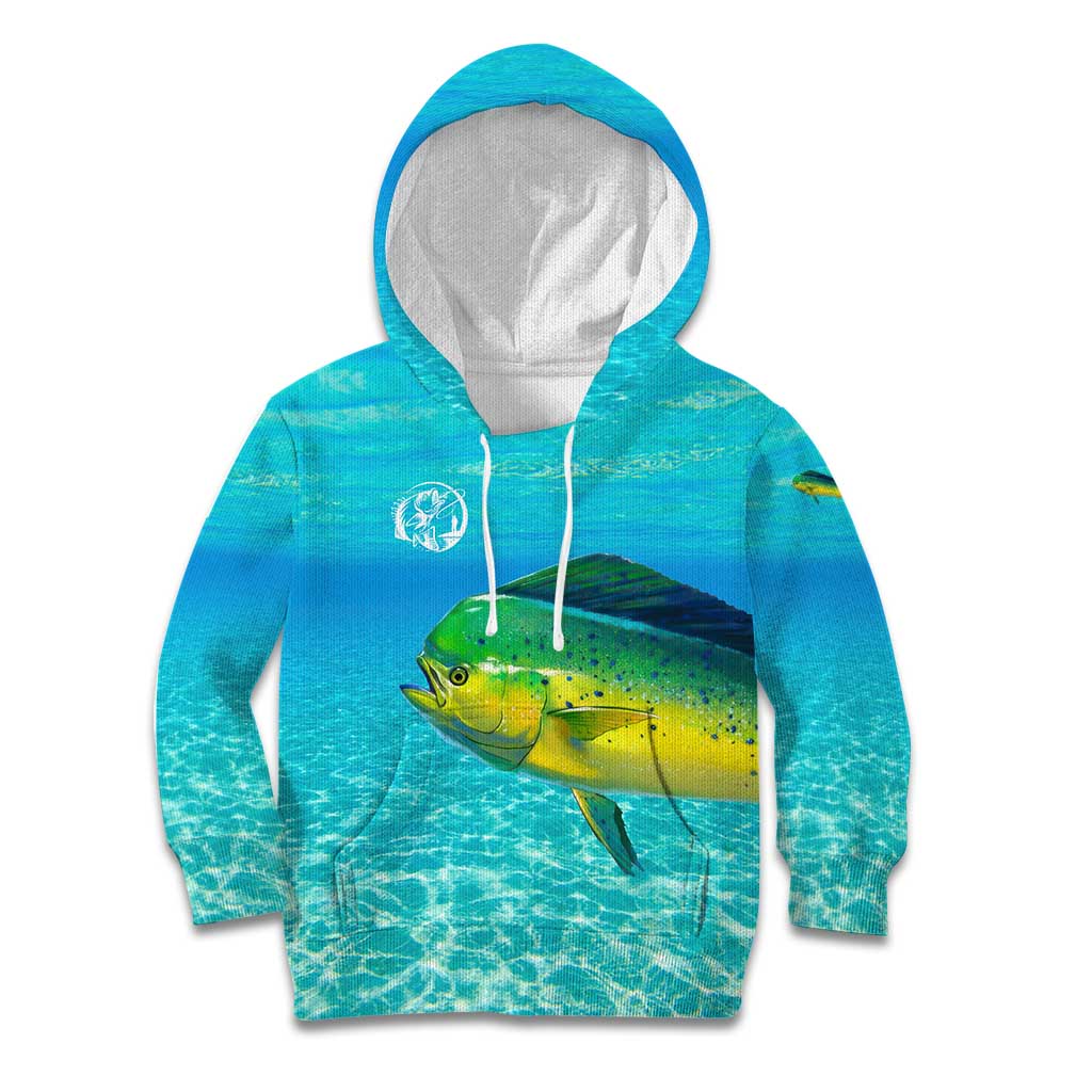 Mahi Mahi  Fishing Customize Name Kid Hoodie Underwater Blue Background in Tropical Ocean Scene - Wonder Print Shop