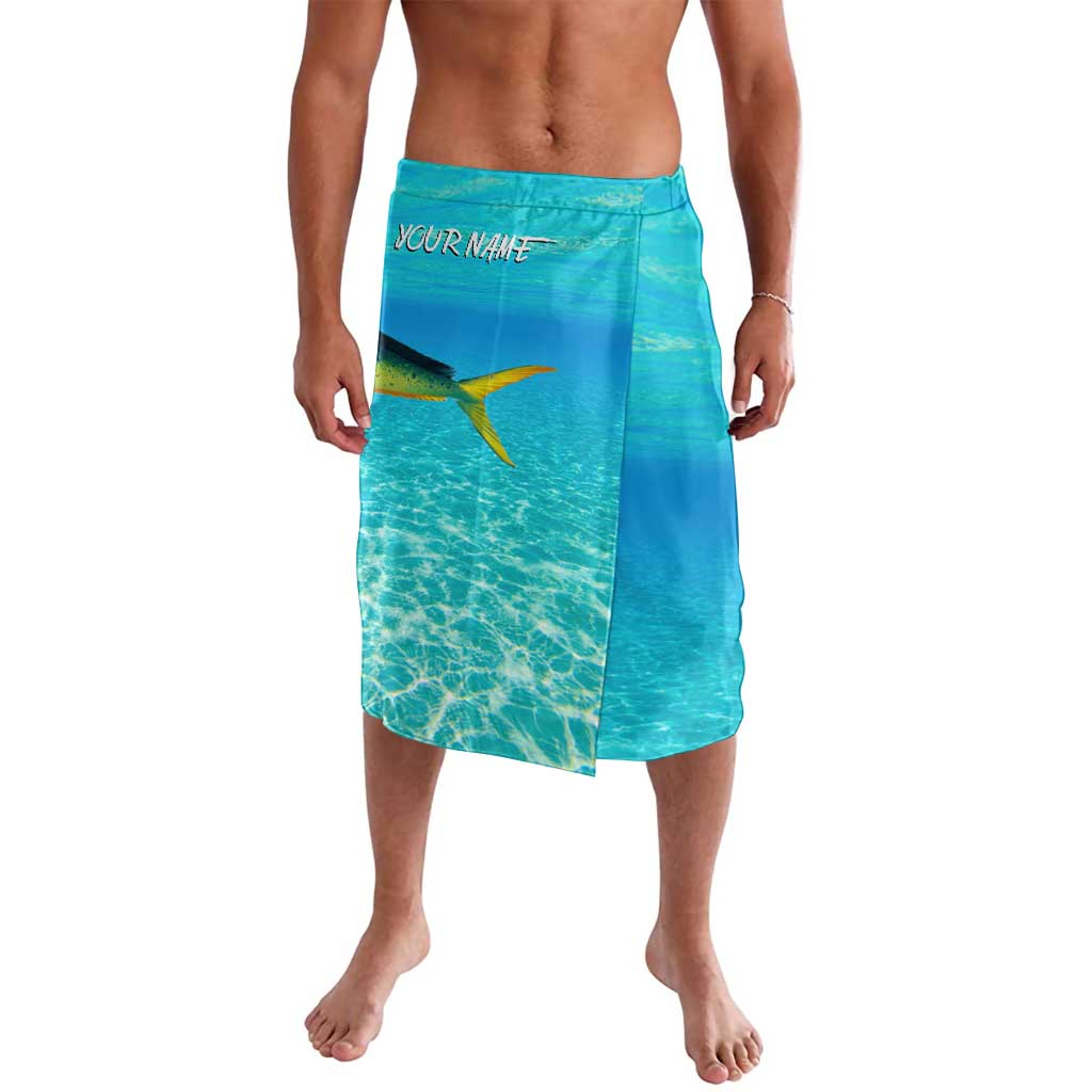 Mahi Mahi  Fishing Customize Name Lavalava Underwater Blue Background in Tropical Ocean Scene - Wonder Print Shop