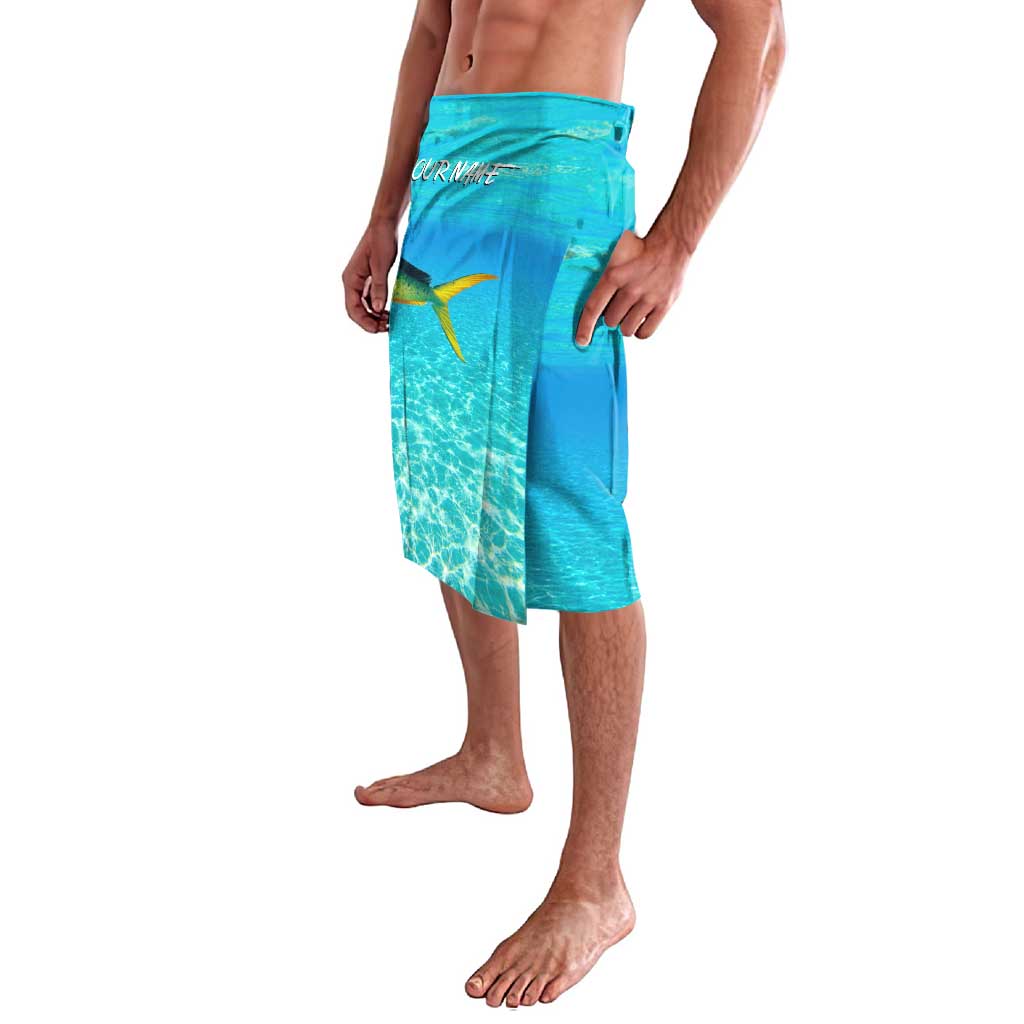 Mahi Mahi  Fishing Customize Name Lavalava Underwater Blue Background in Tropical Ocean Scene - Wonder Print Shop