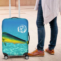 Mahi Mahi  Fishing Customize Name Luggage Cover Underwater Blue Background in Tropical Ocean Scene - Wonder Print Shop