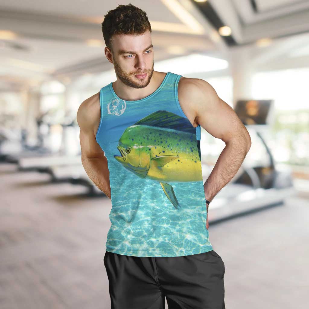 Mahi Mahi  Fishing Customize Name Men Tank Top Underwater Blue Background in Tropical Ocean Scene - Wonder Print Shop