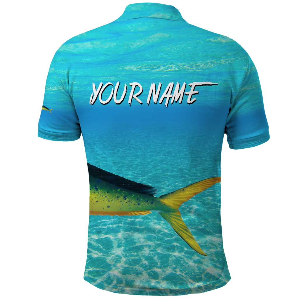Mahi Mahi  Fishing Customize Name Polo Shirt Underwater Blue Background in Tropical Ocean Scene - Wonder Print Shop