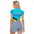 Mahi Mahi  Fishing Customize Name Raglan Cropped T Shirt Underwater Blue Background in Tropical Ocean Scene - Wonder Print Shop
