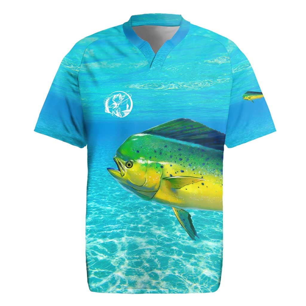 Mahi Mahi  Fishing Customize Name Rugby Jersey Underwater Blue Background in Tropical Ocean Scene - Wonder Print Shop